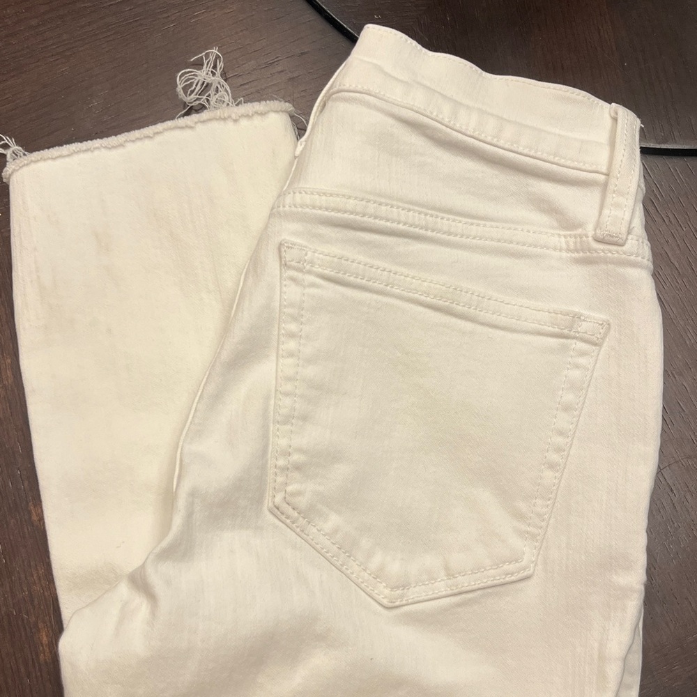 J. Crew Mid-Rise Flare Crop Jeans- White size 25